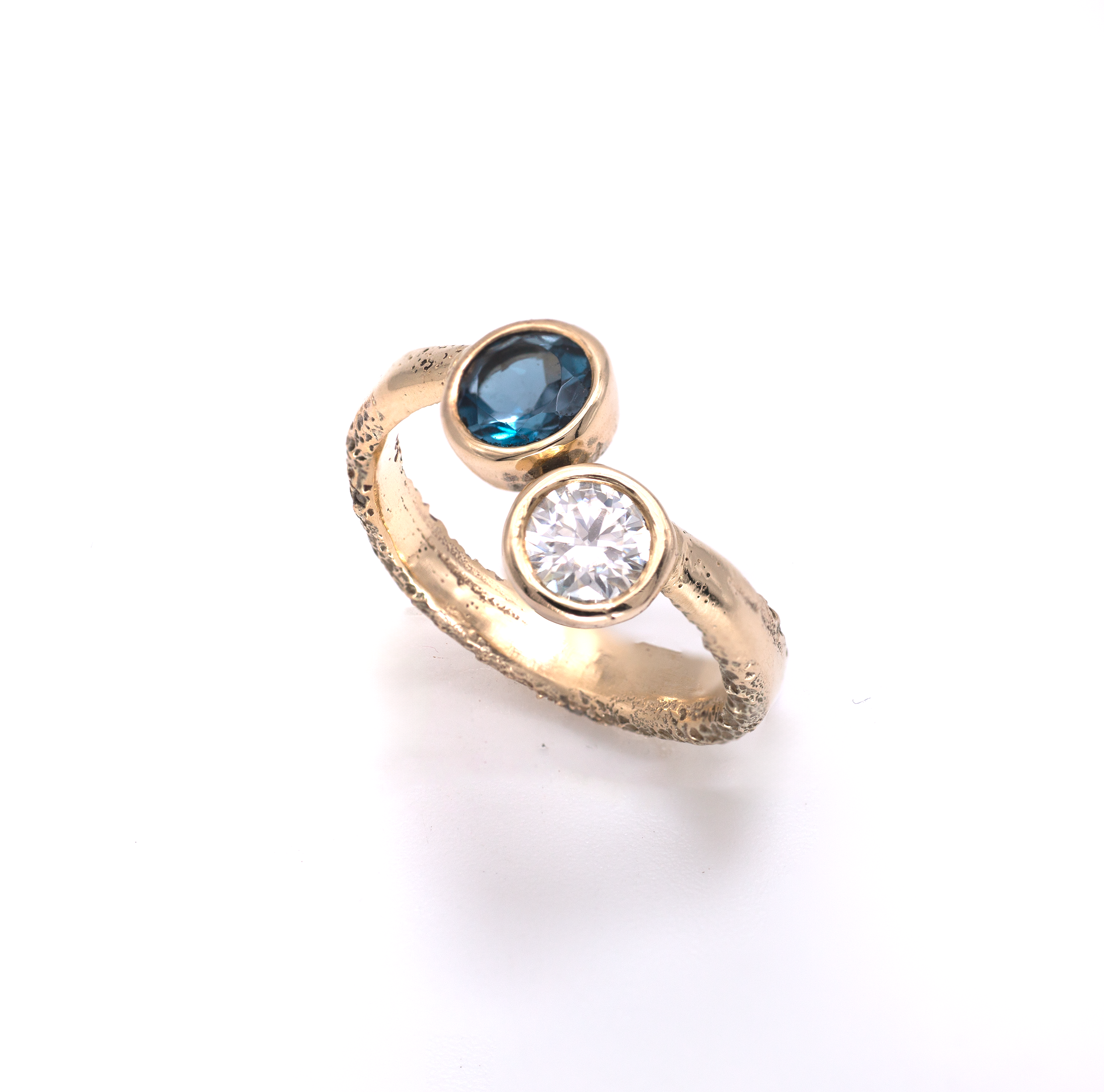 Toi et Moi Ring 1 - Topaz & Moissanite