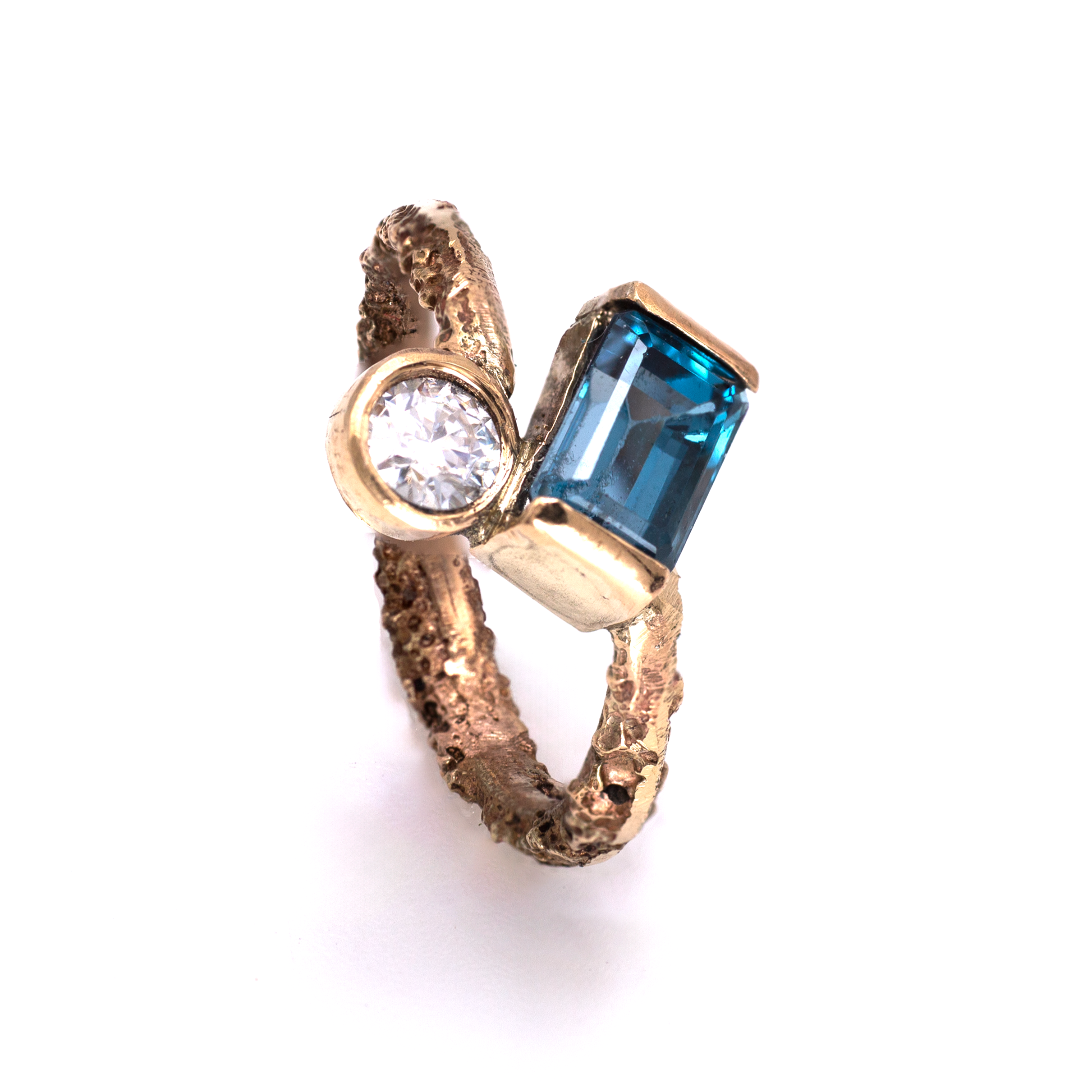 Toi et Moi Ring 3 - Topaz & Moissanite