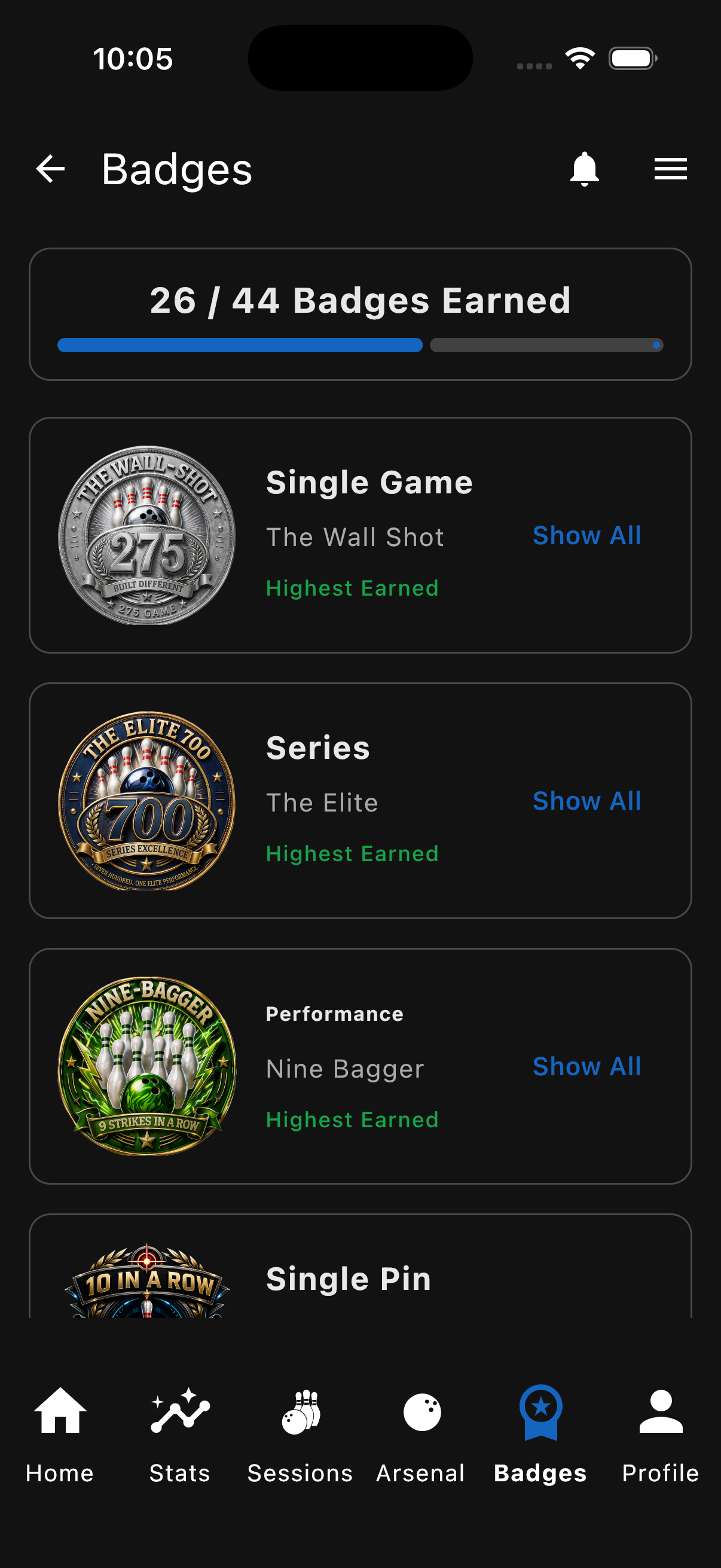 Achievements screenshot