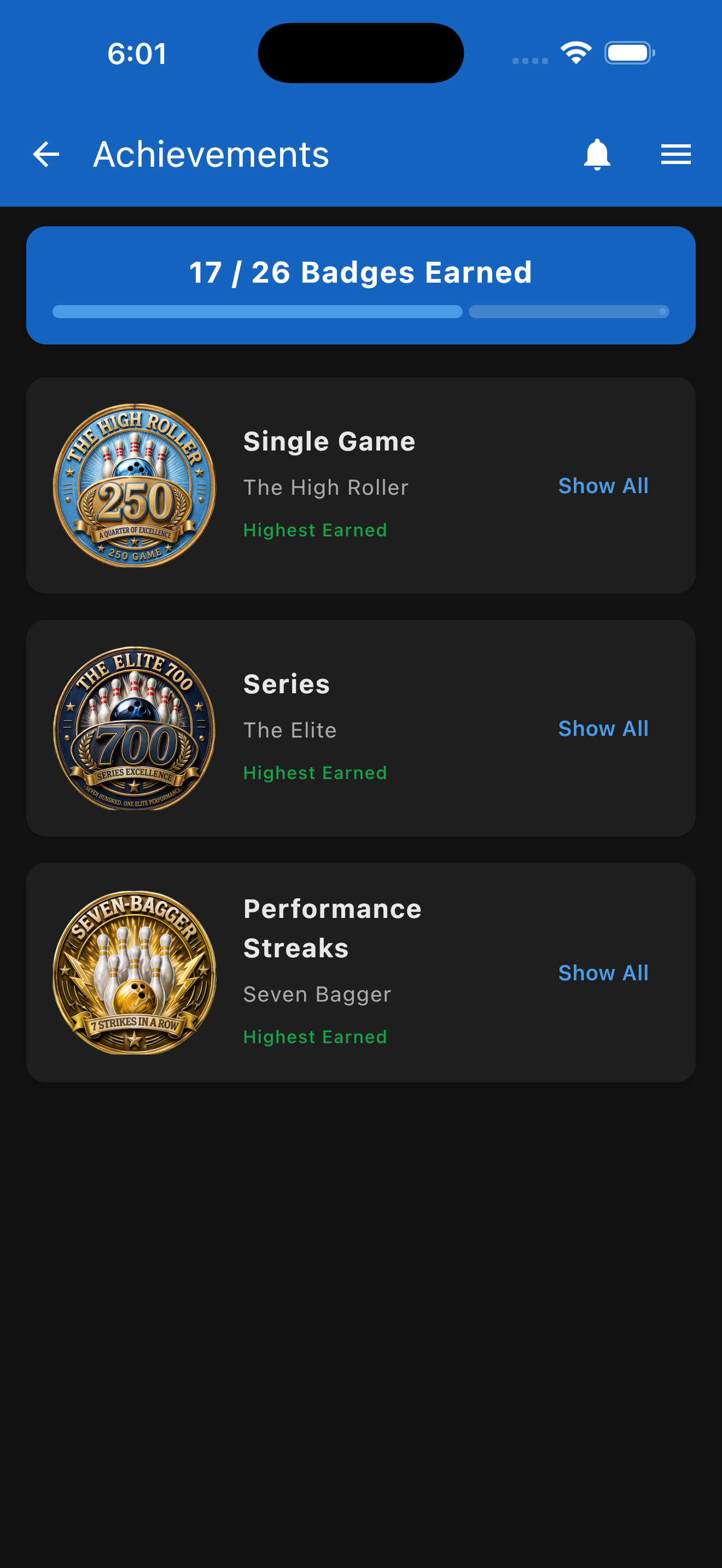Achievements screenshot