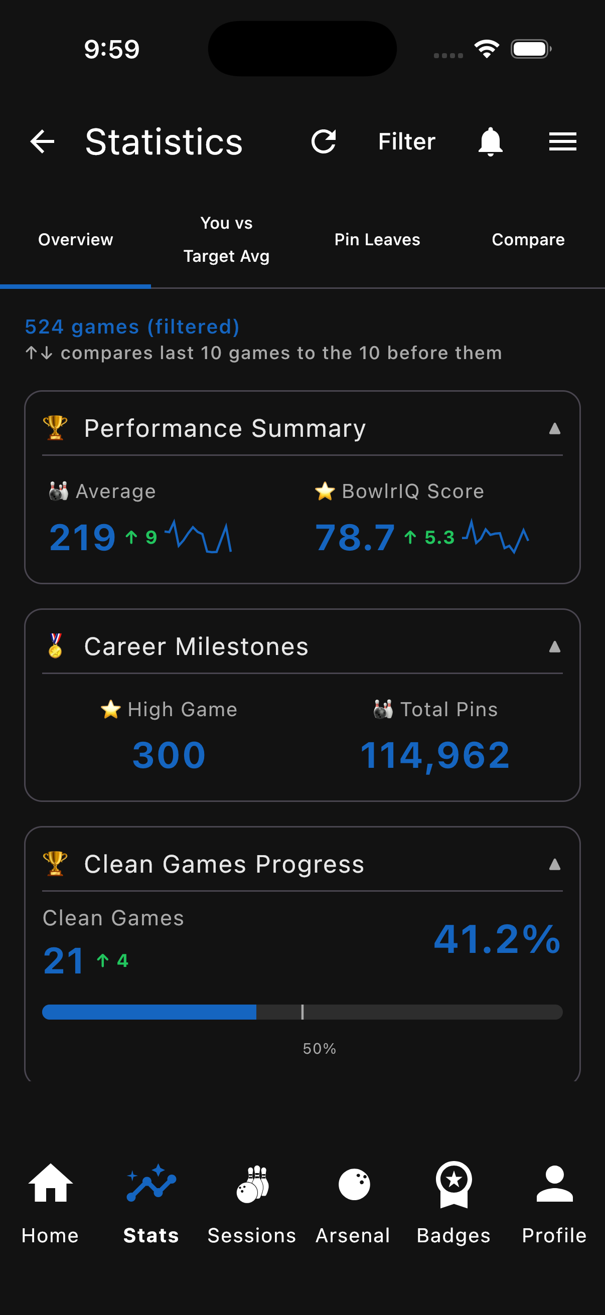 Statistics screenshot