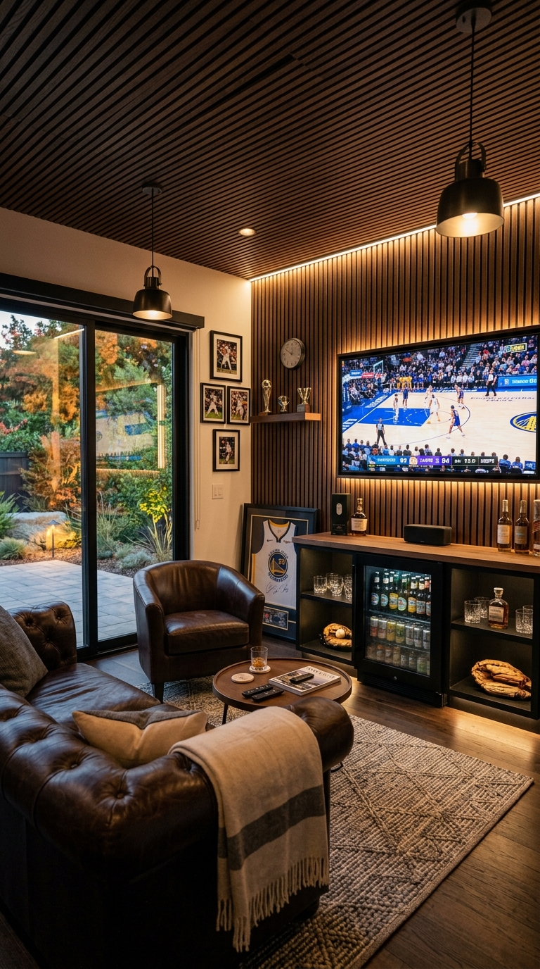 4K Sports Den with Leather Lounge Chairs and Acoustic Wall in Marysville