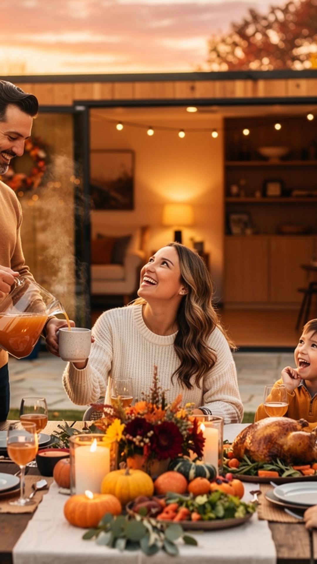 Thanksgiving Harvest Feast and Football Lounge in Boxpro 15x8 Backyard Studio