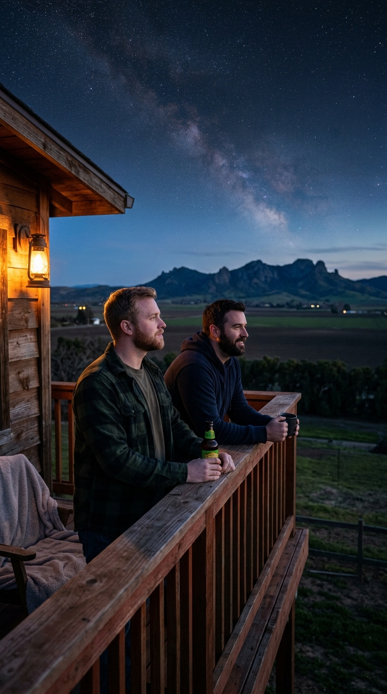 Covered Porch Overhang Overlooking Northern California Sunset in Sutter Foothills
