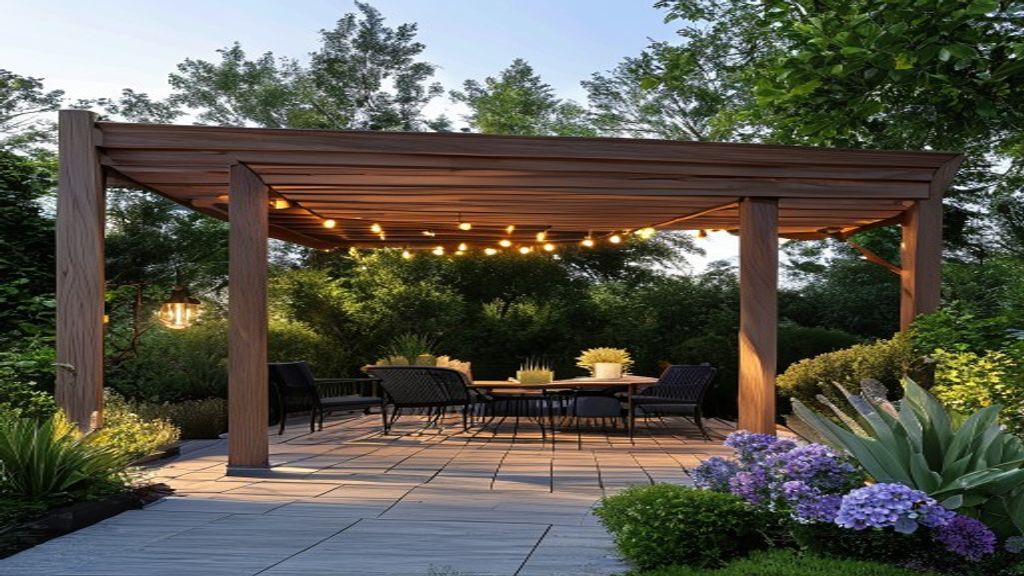 Custom Western Red Cedar Pergola Yuba City Section View