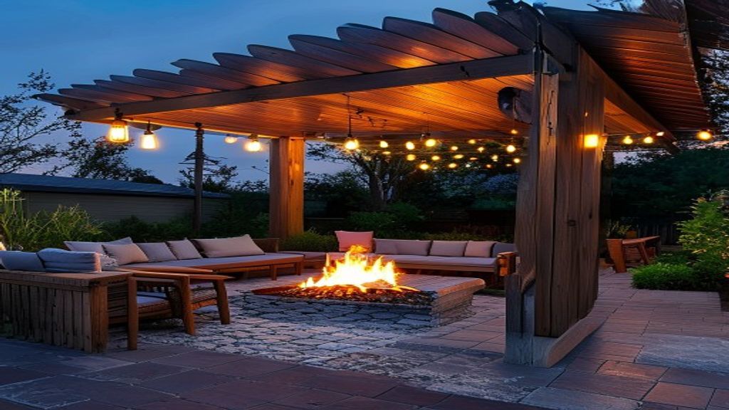 Professional custom installation view in Yuba City — Modern louvered outdoor cedar and steel shade structure by Boxpro Express.