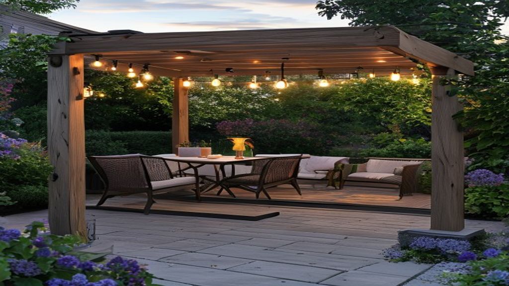 Custom Western Red Cedar Pergola Yuba City Section View