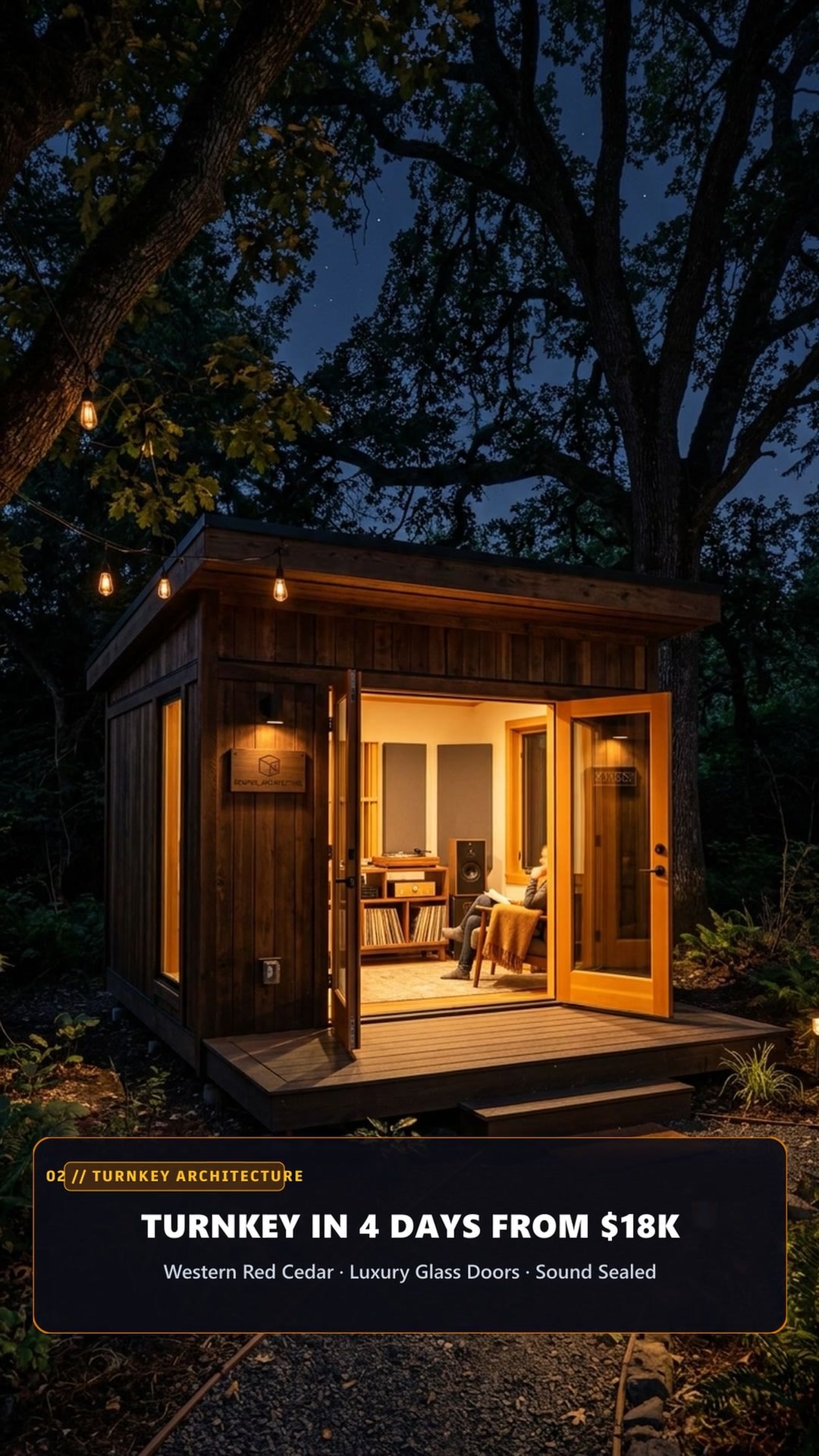 15x8 Modern Mono-Slope Acoustic Outpost - Domestic Awakened Space