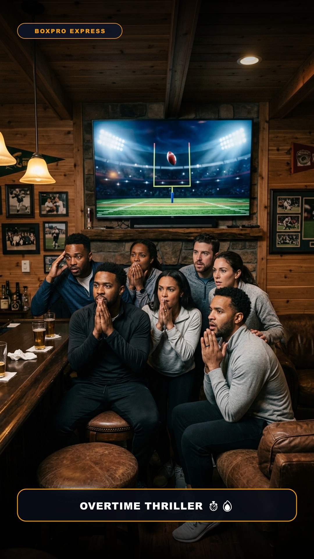 Heart stopping suspense watching overtime kick on 65 inch TV