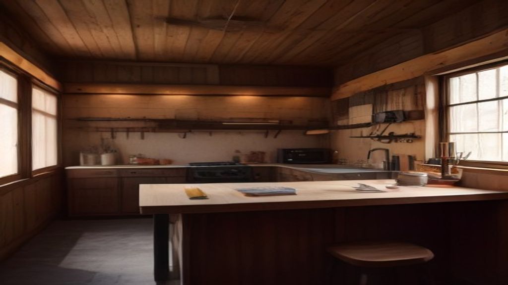 Custom interior workshop with butcher block bench and pegboard storage in Yuba City