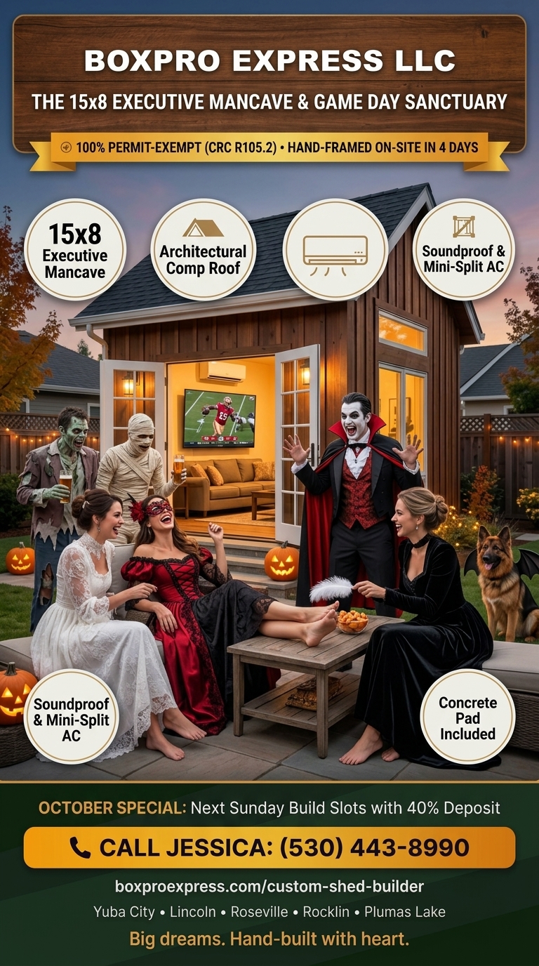 The Ultimate 15x8 Mancave 49ers Watch Party Studio: Hand-Framed in 4 Days with Zero Permits