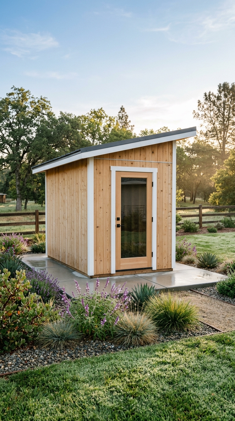 Modern Backyard Studio & Office Sheds in Olivehurst, CA (15x8)