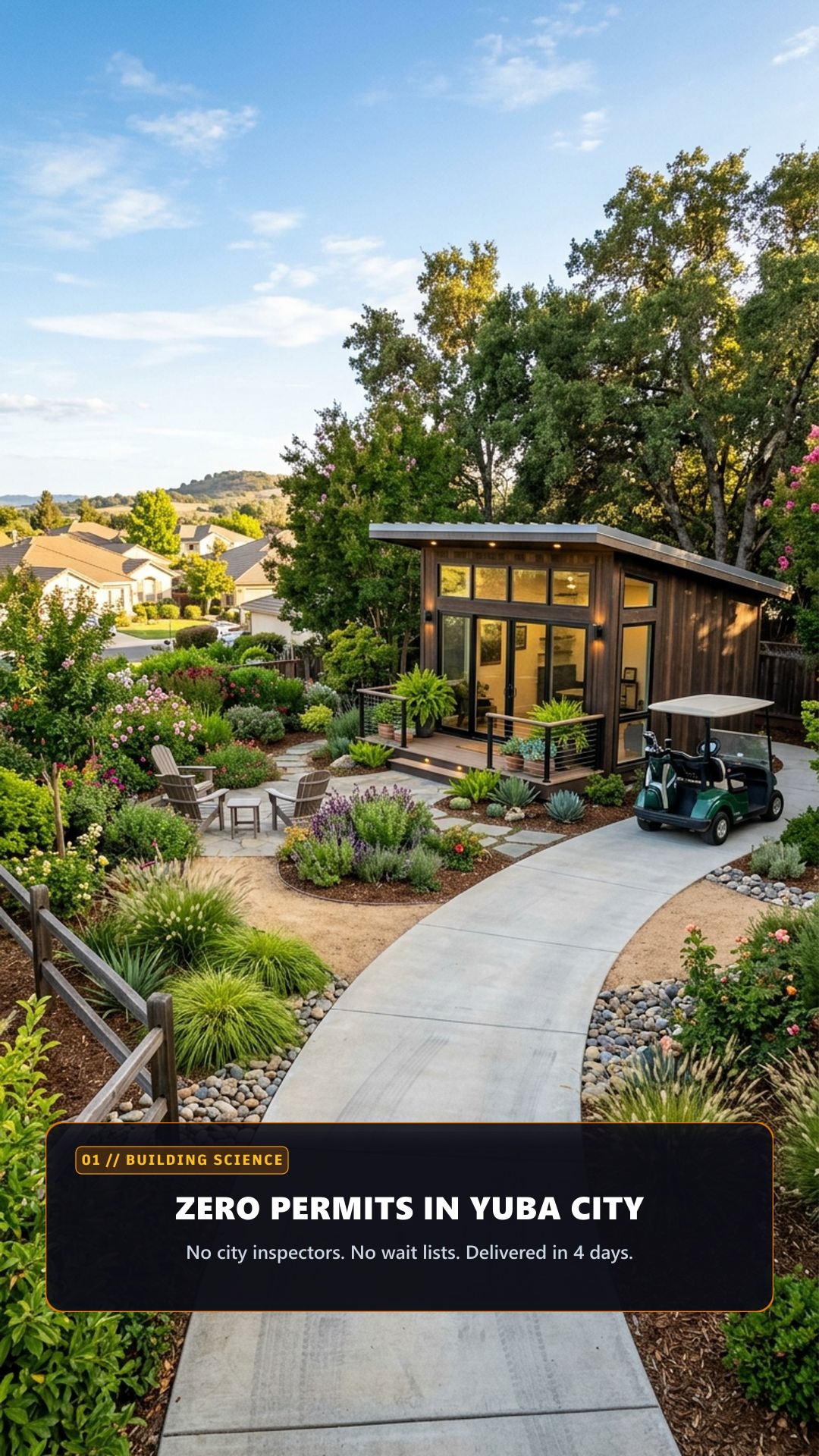 Yuba City, CA · Turnkey Studio in 4 Days (Zero Permits)