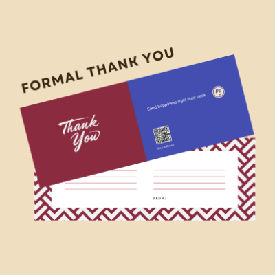 Formal thank you card