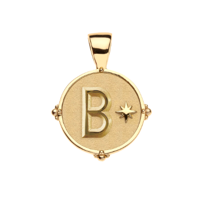 Letter B Coin Pendant
