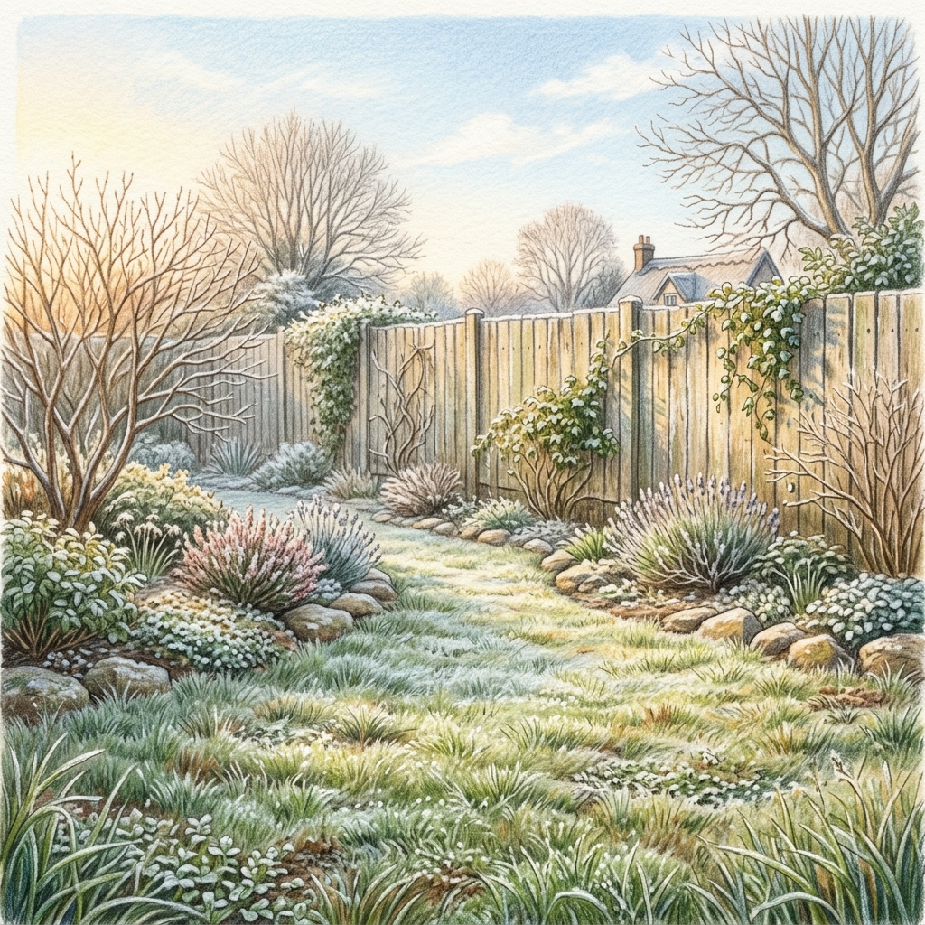 A garden in late winter