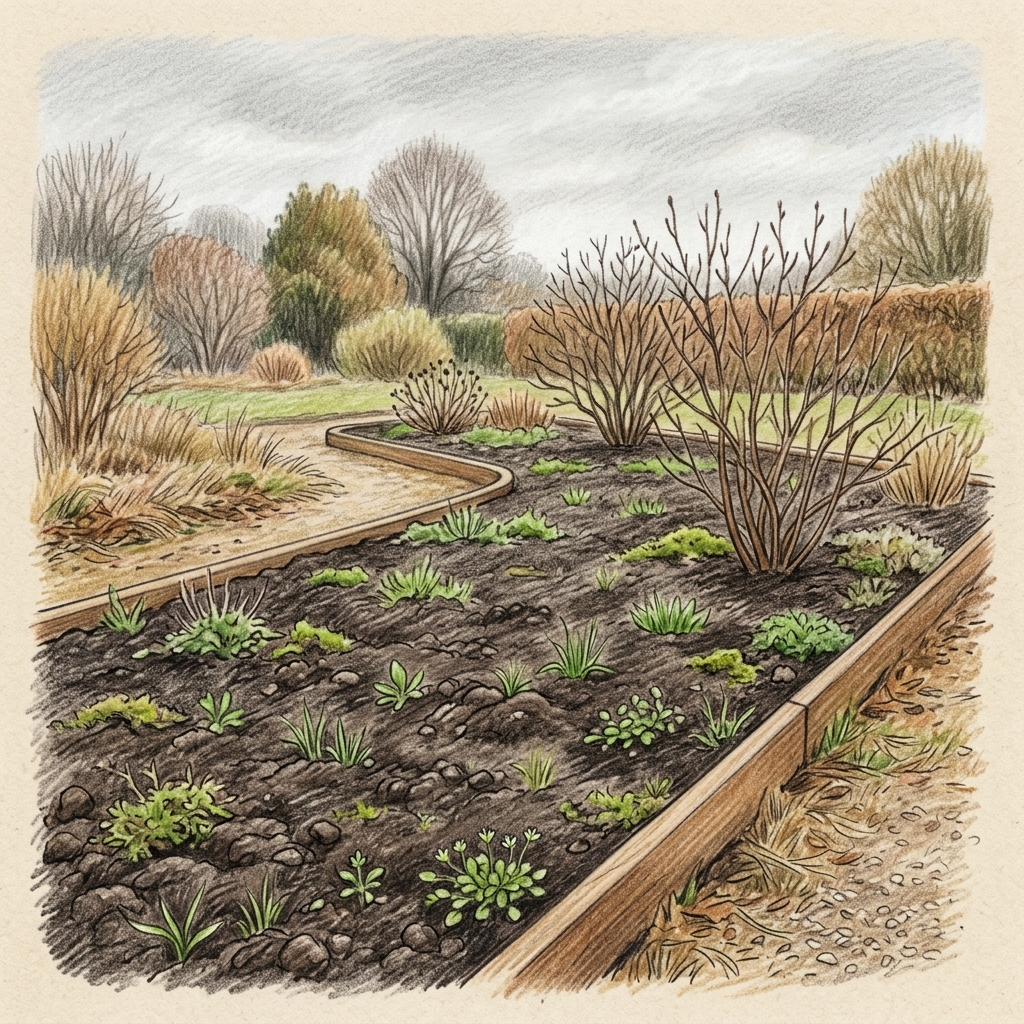 A garden in late winter