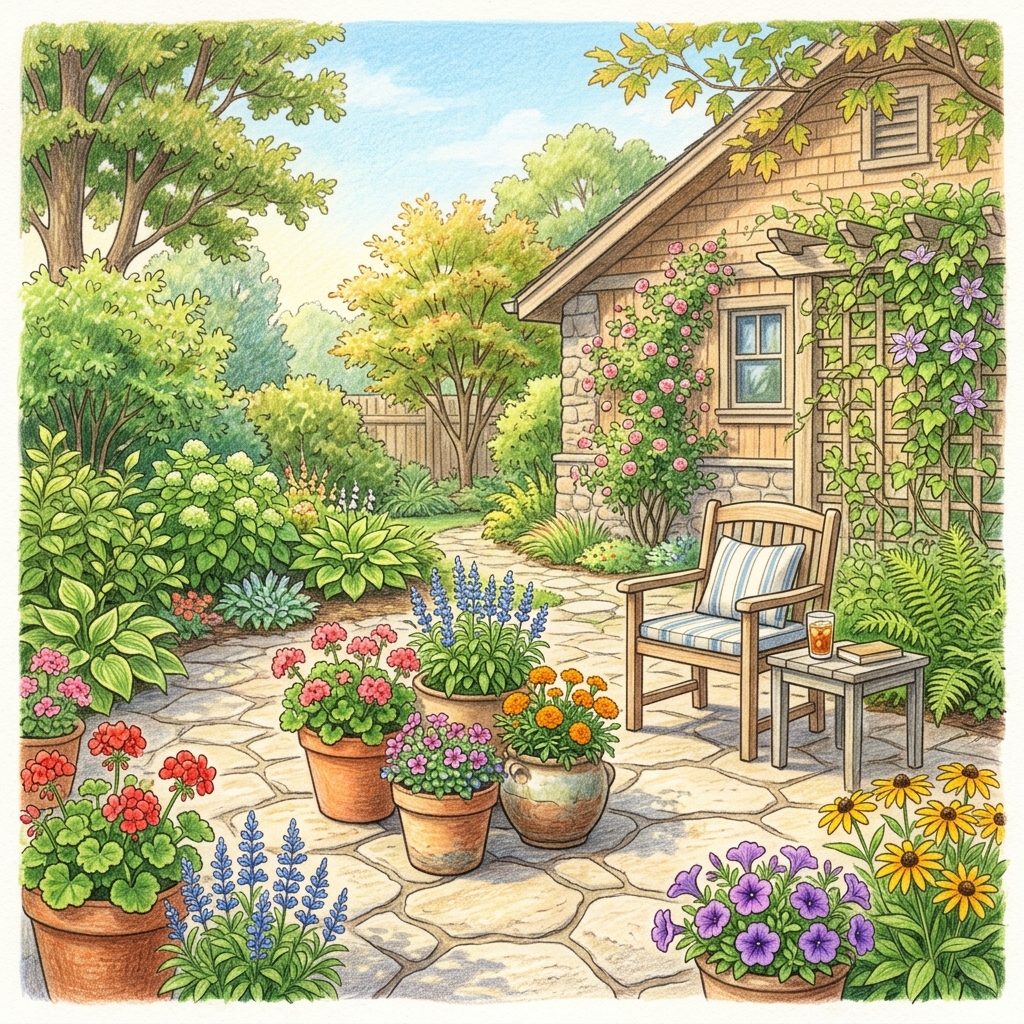 A garden in late summer
