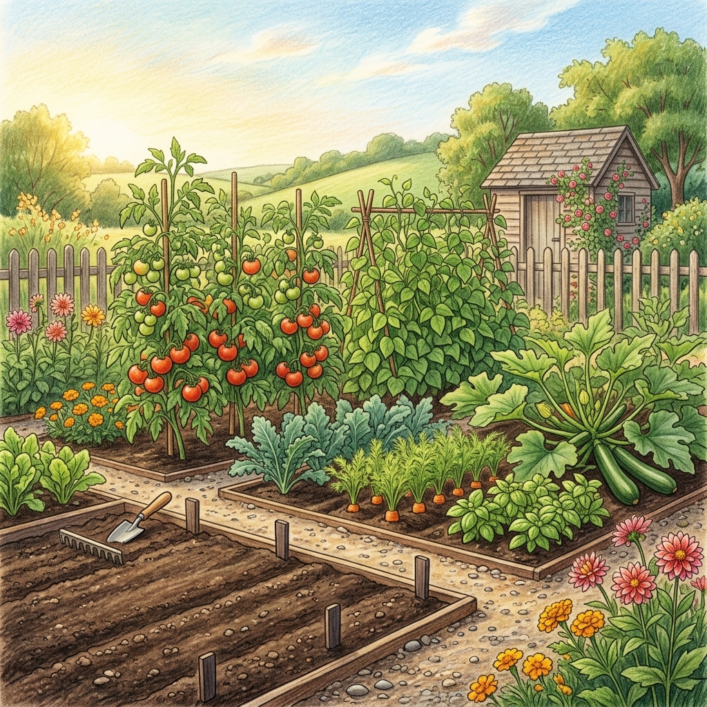 A garden in late summer