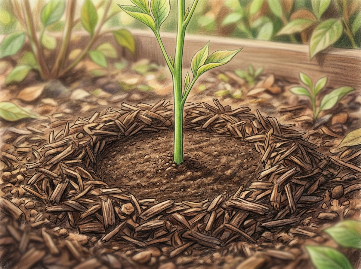 Keep mulch away from plant stems