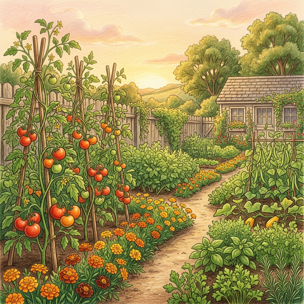 A garden in late summer