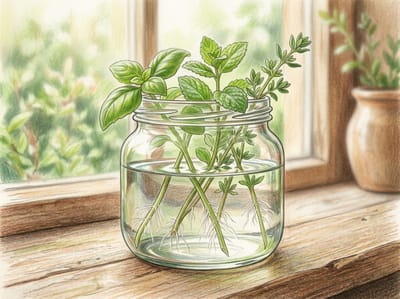 Rooting Herb Cuttings in Water