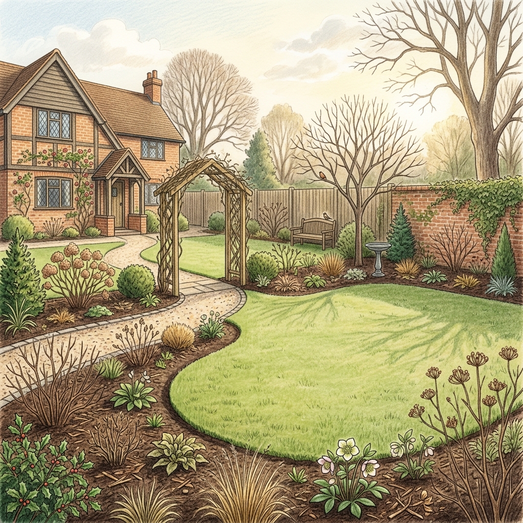 A garden in late winter