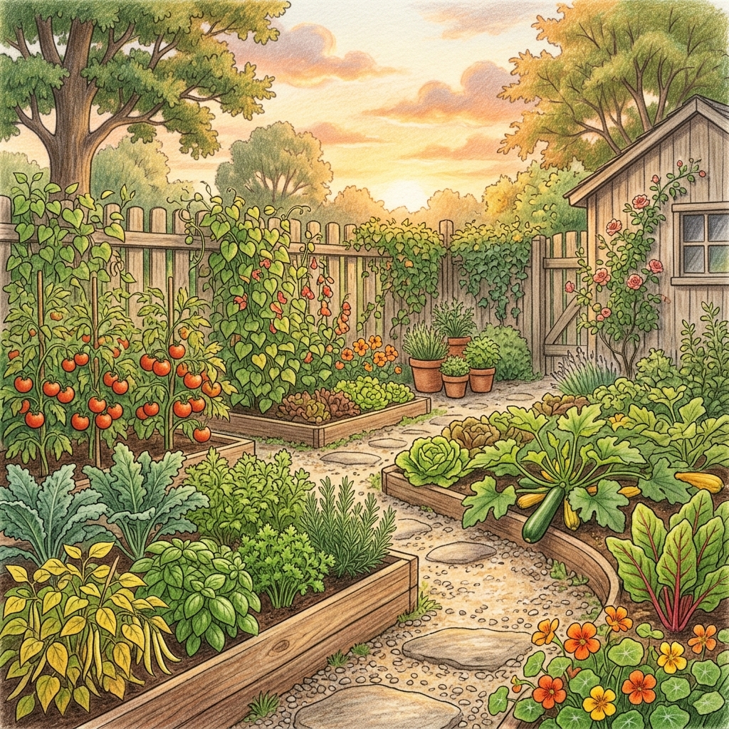 A garden in late summer