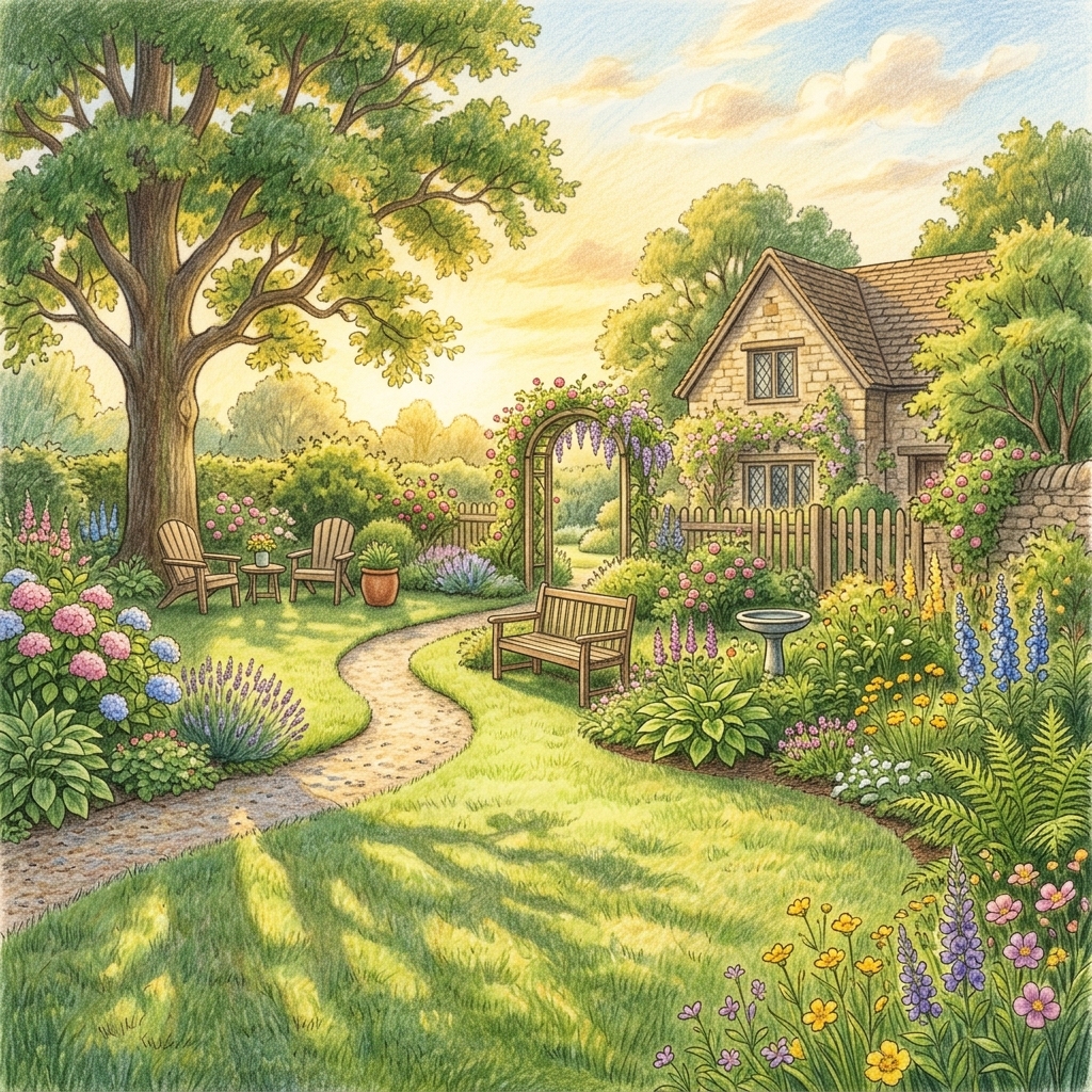 A garden in late summer