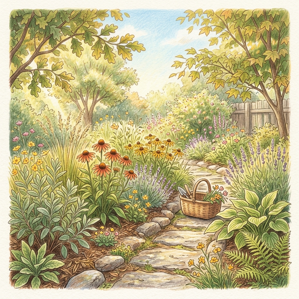 A garden in late summer