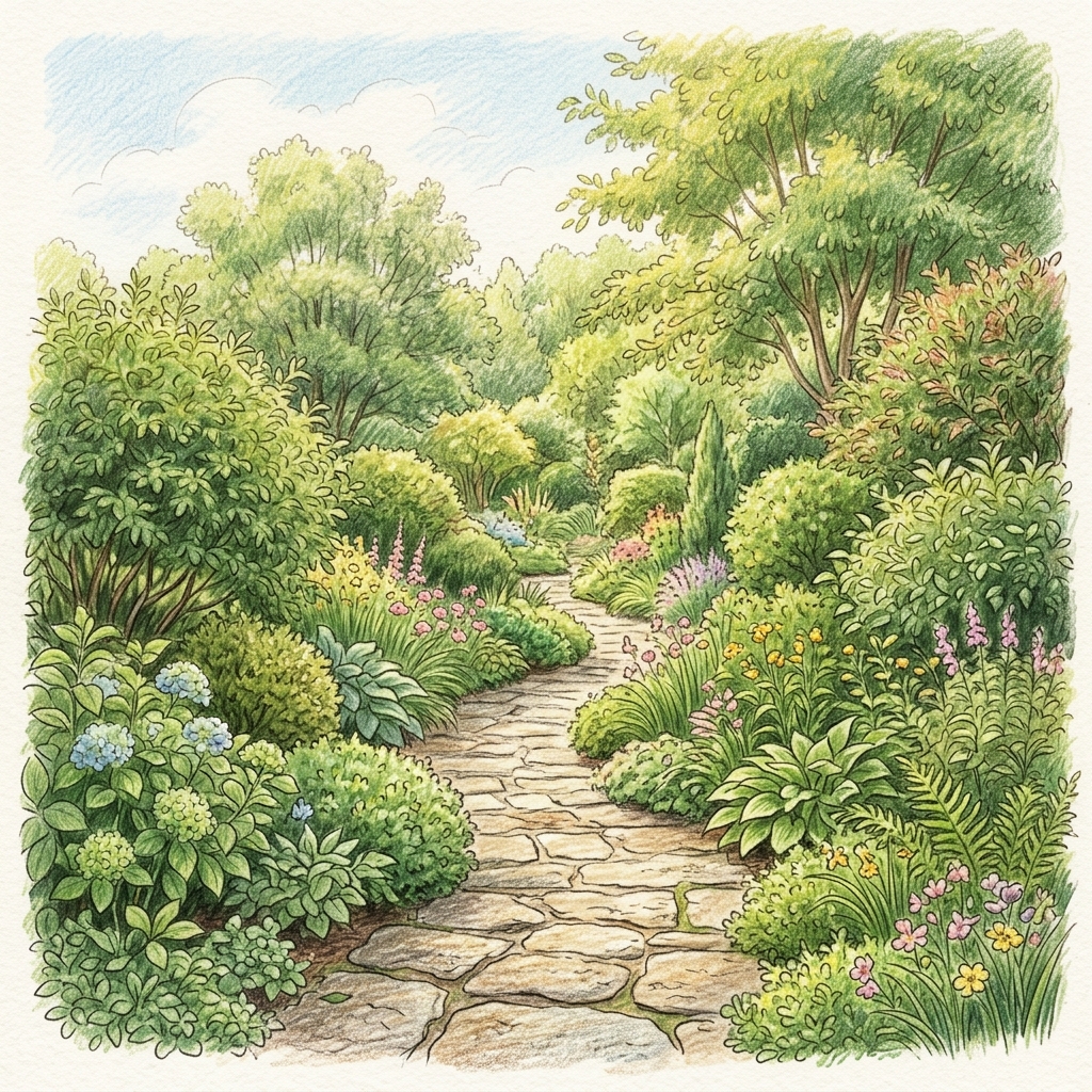A garden in late summer