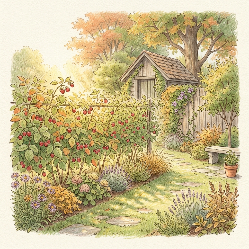 A garden in early autumn