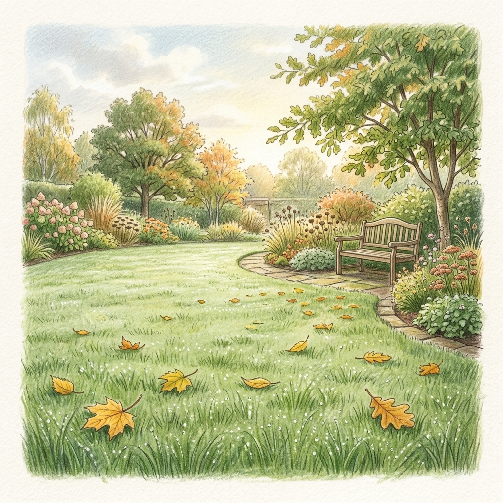 A garden in early autumn