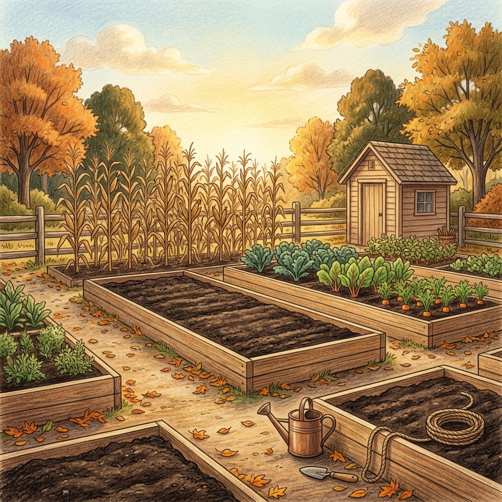 A garden in early autumn