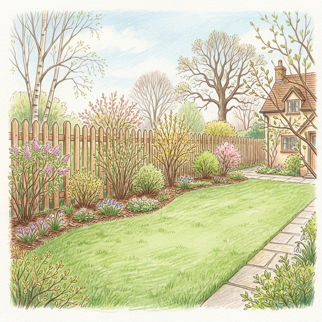 A garden in early spring