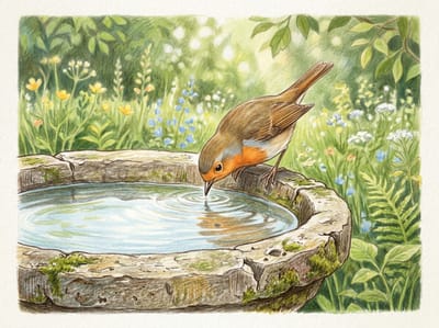 Provide Fresh Water for Autumn Birds