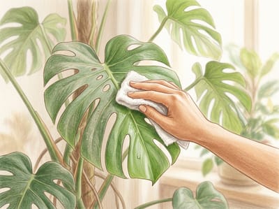 Clean Indoor Plant Leaves for Spring