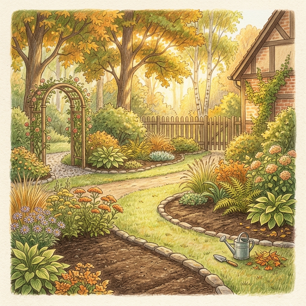 A garden in early autumn