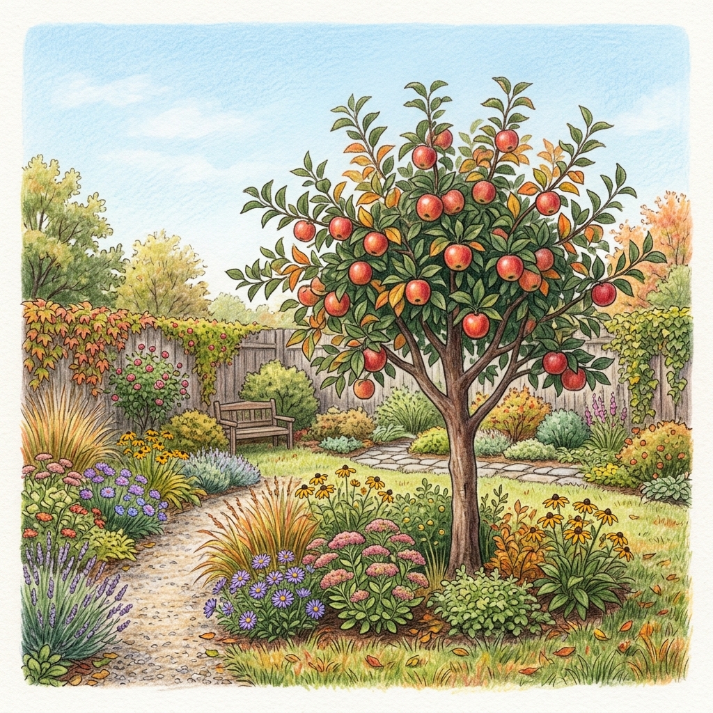 A garden in early autumn