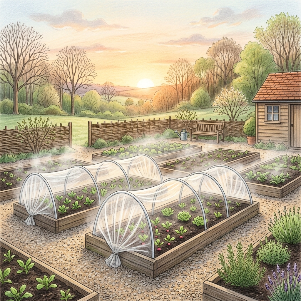 A garden in early spring
