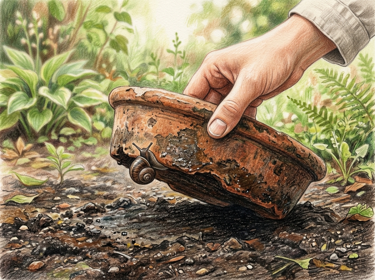 Check Under Pots for Hidden Slugs