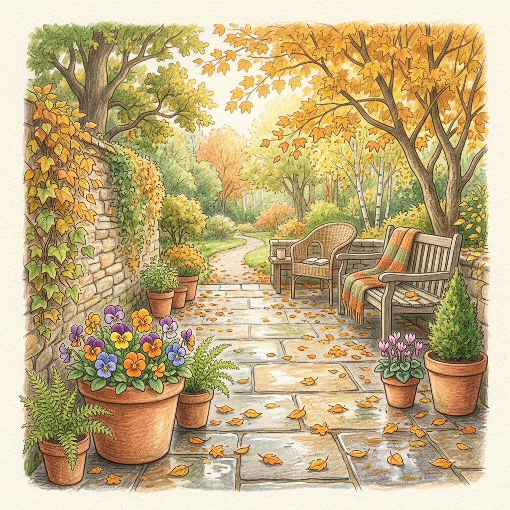 A garden in early autumn