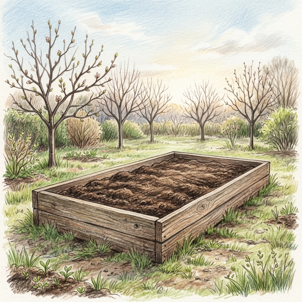A garden in early spring