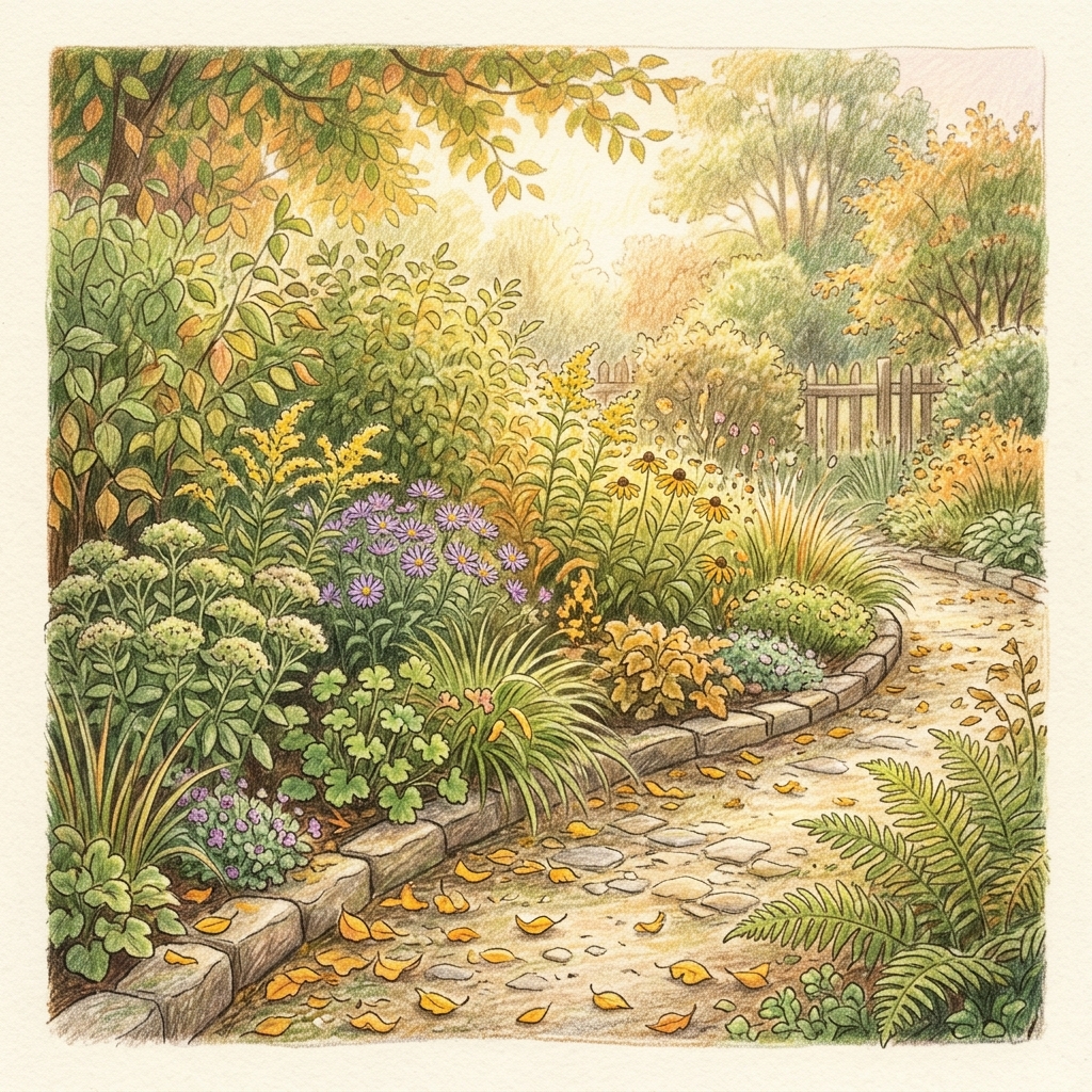 A garden in early autumn