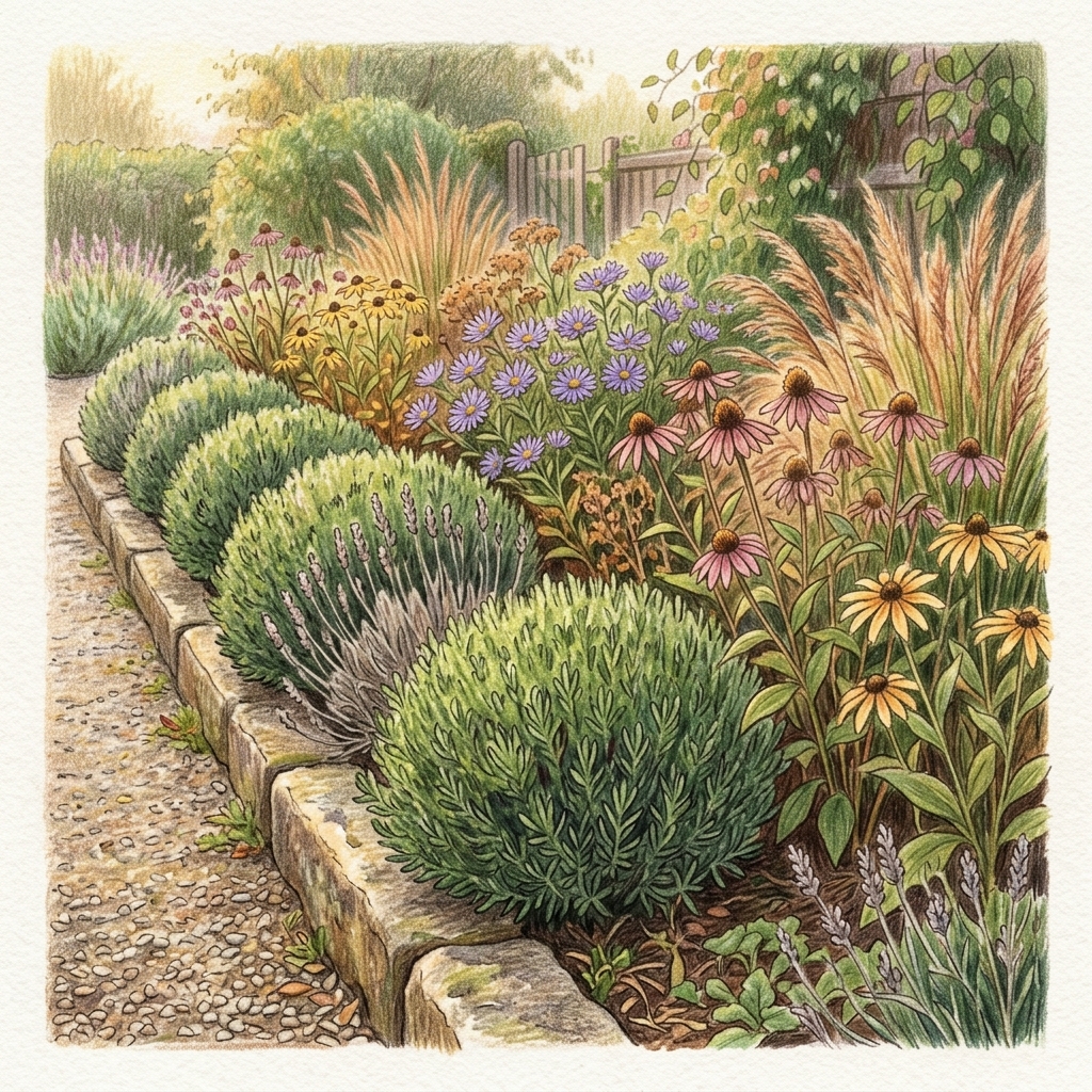 A garden in early autumn