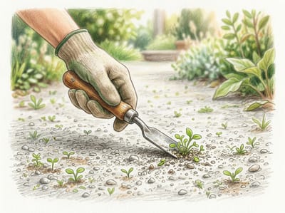 Check Paths for Tiny Weed Seedlings