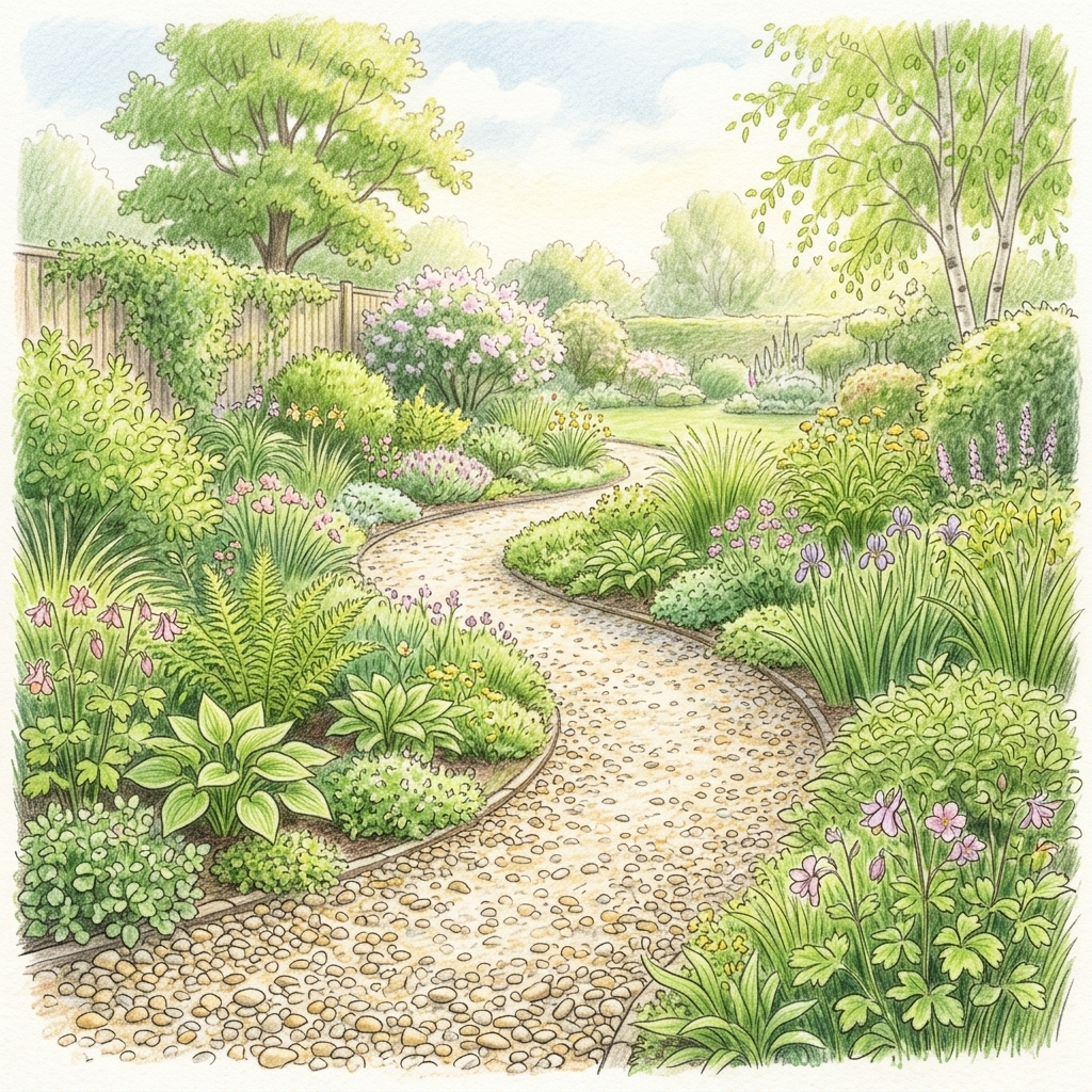 A garden in early spring