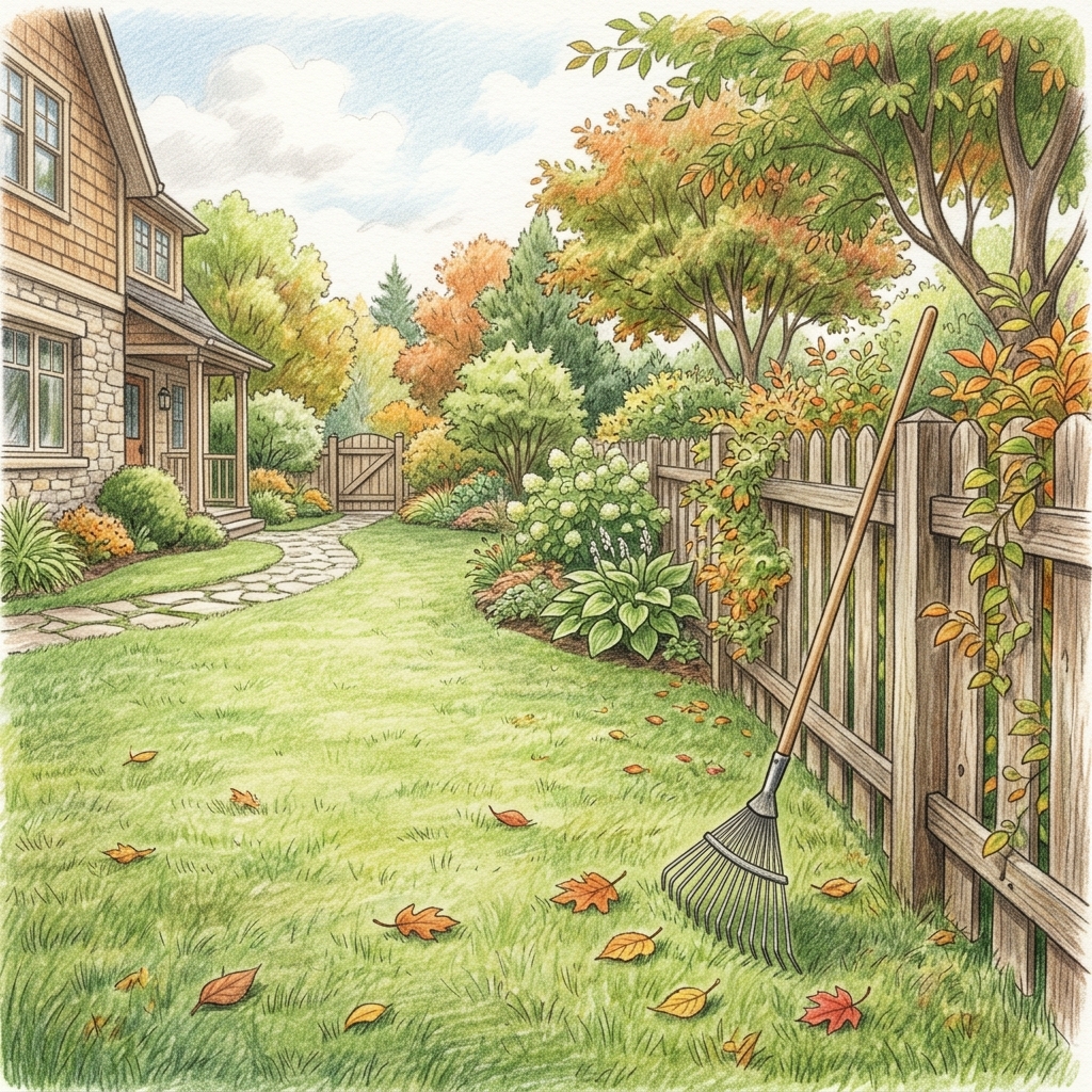A garden in early autumn