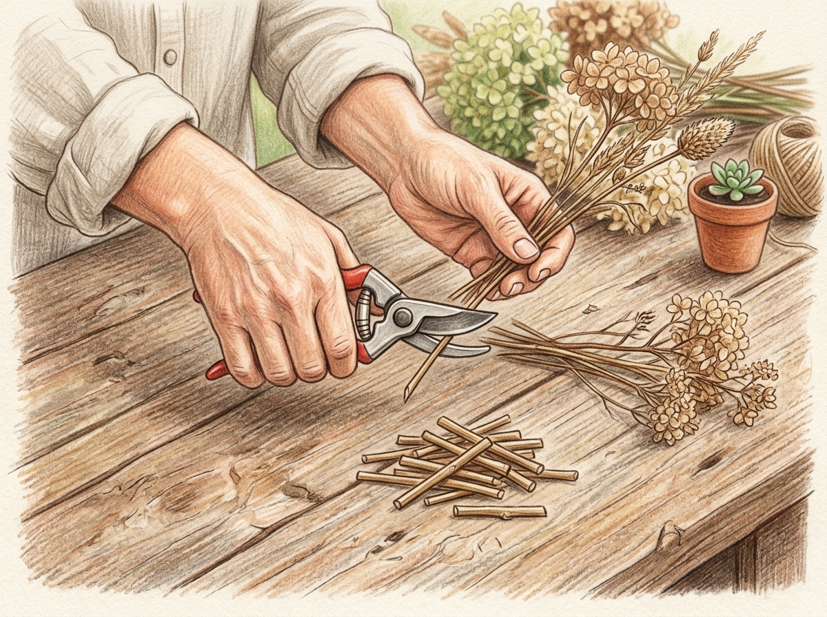 Prep Woody Autumn Stems for the Compost Bin