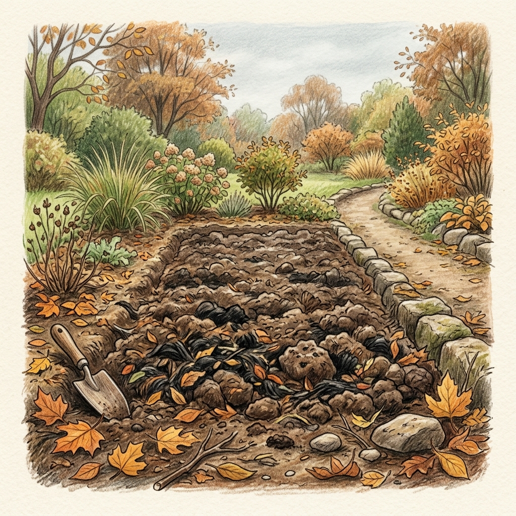 A garden in early autumn